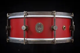 8-Lug Steam Bent Solid Maple Snare in Antique Red Finish