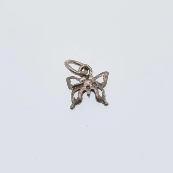 925 Silver Oxidized Open Butterfly Charm- CHARM0076