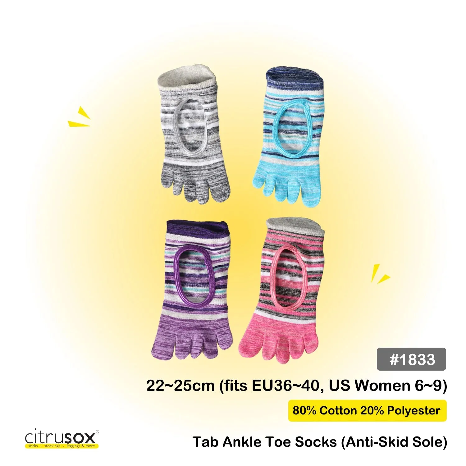 Anti-Skid Tab Ankle Toe Socks