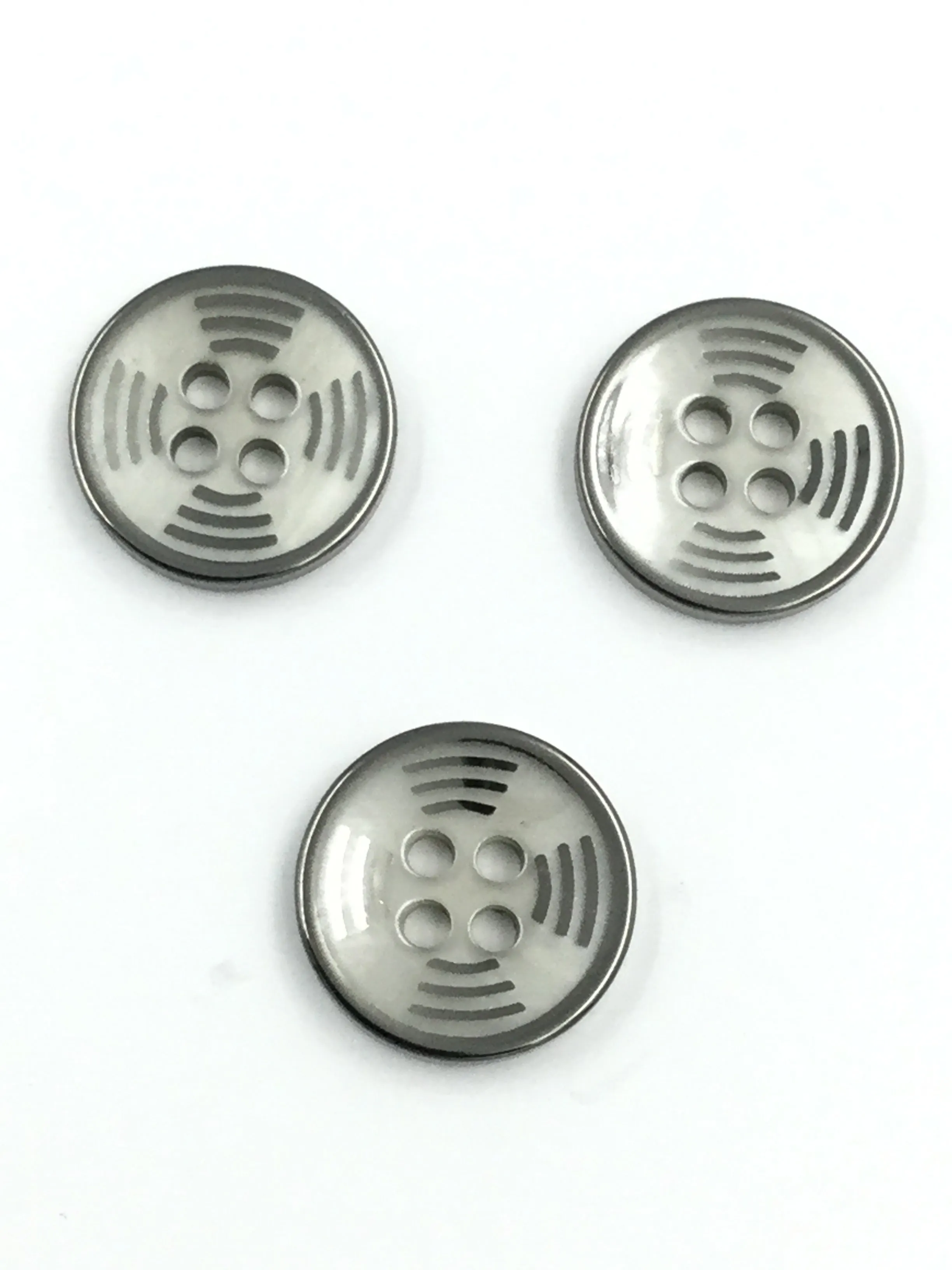 Ash Gray Round Plastic Shirt  Button