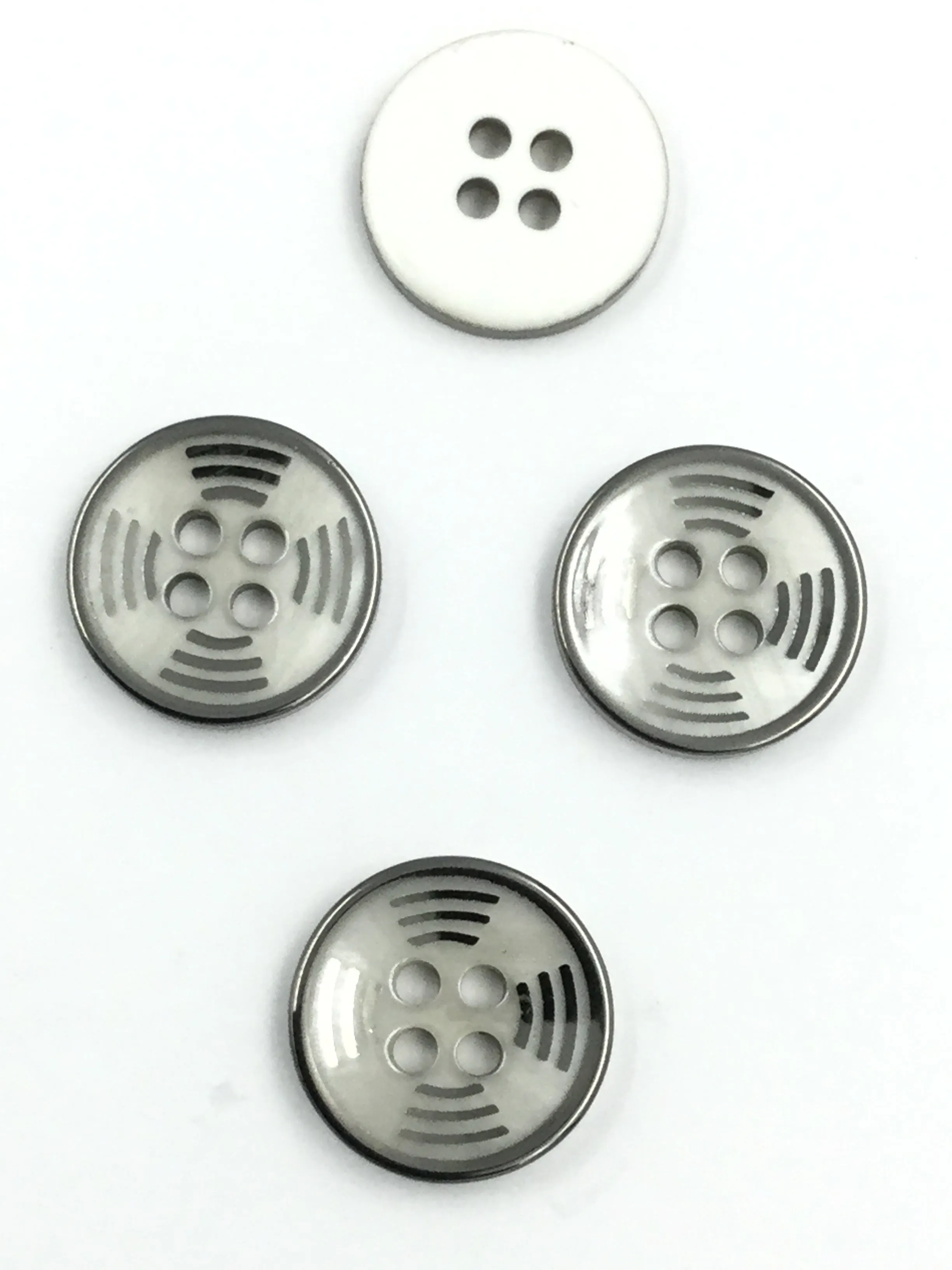 Ash Gray Round Plastic Shirt  Button