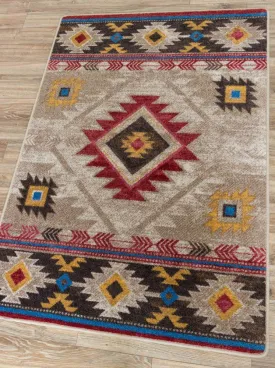 Aztec Whiskey River Rug in Beige