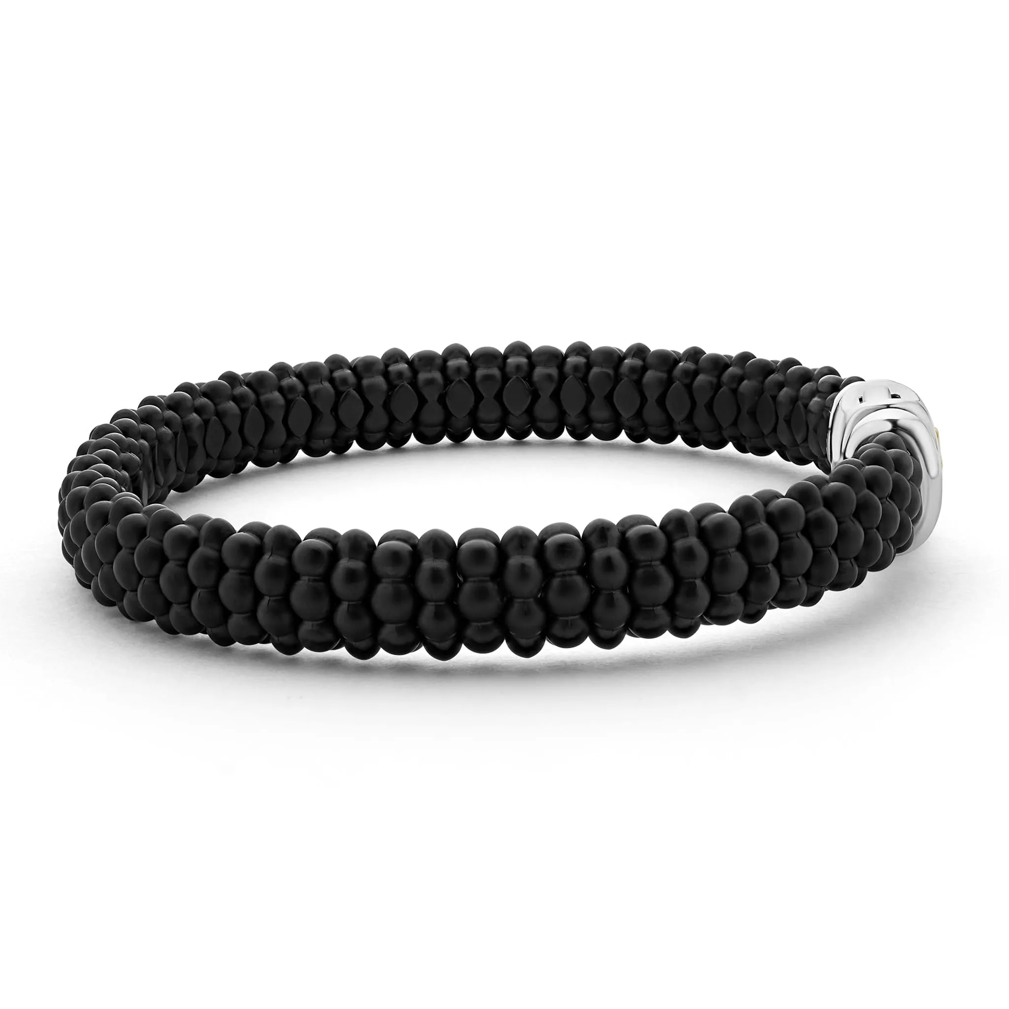 Black Caviar Matte Ceramic Beaded Bracelet | 9mm