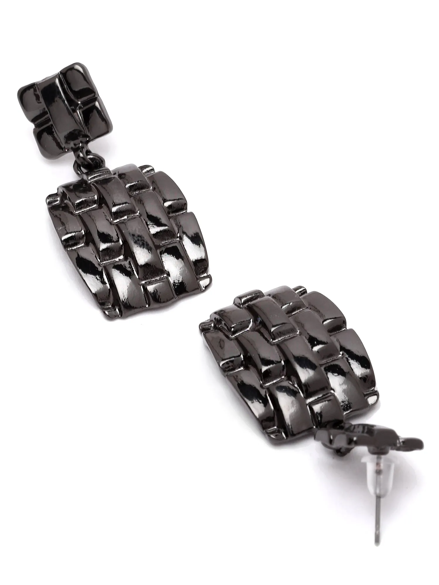 Bohey by KARATCART Black Finish Dangler Earrings for Women