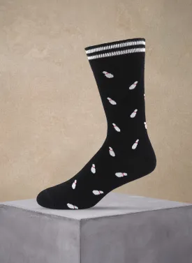 Bowling Pins Sock in Black