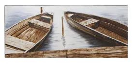 BROWN CANVAS SAIL BOAT WALL ART