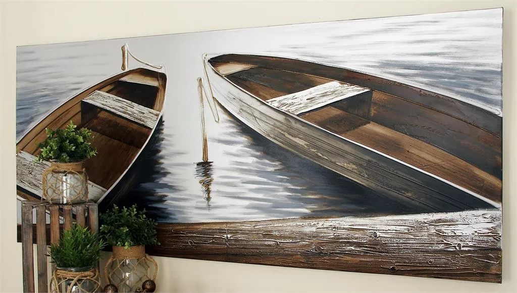 BROWN CANVAS SAIL BOAT WALL ART