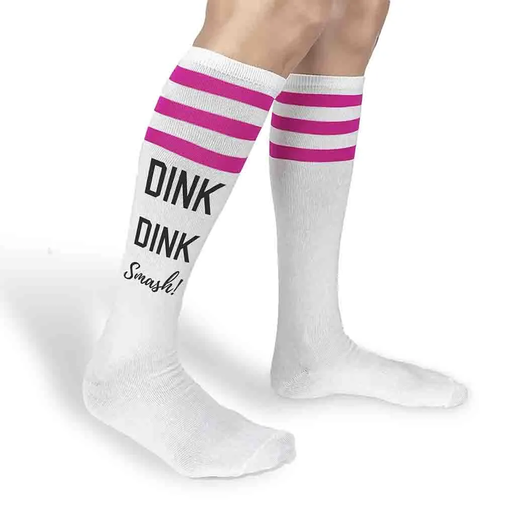 Dink Dink Smash Pickleball Knee High Socks for Her