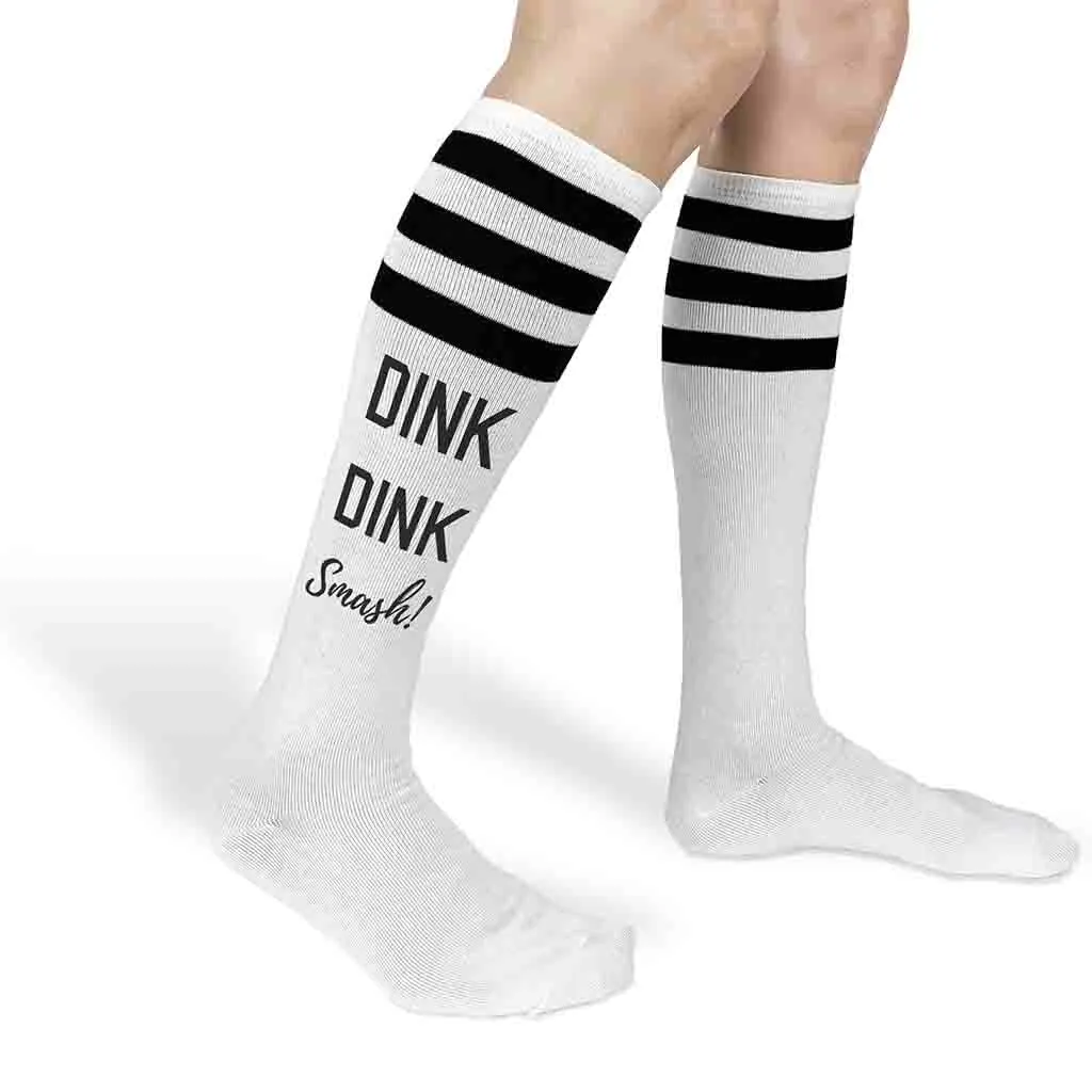 Dink Dink Smash Pickleball Knee High Socks for Her