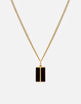 Duo Onyx Necklace, Gold Vermeil