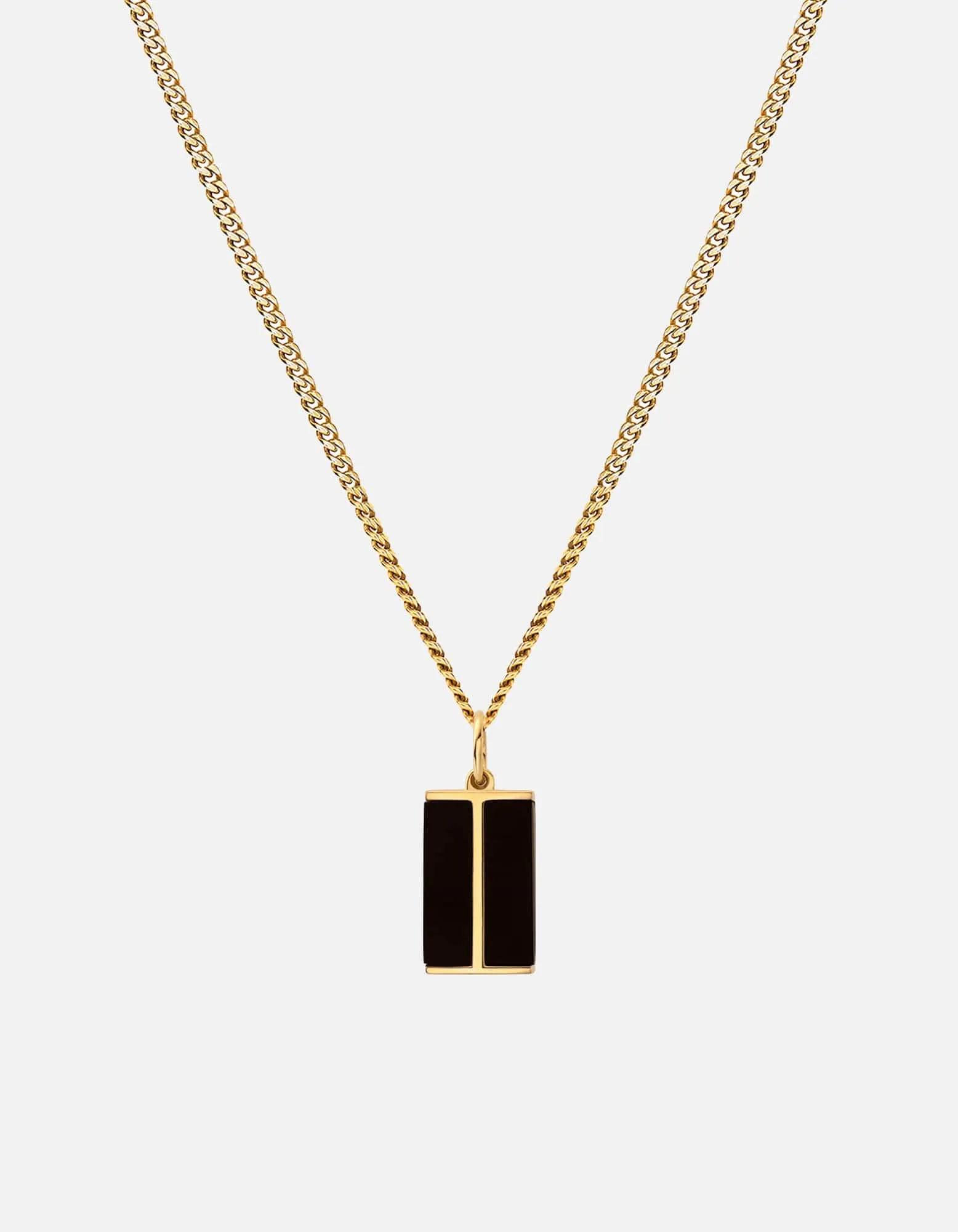 Duo Onyx Necklace, Gold Vermeil