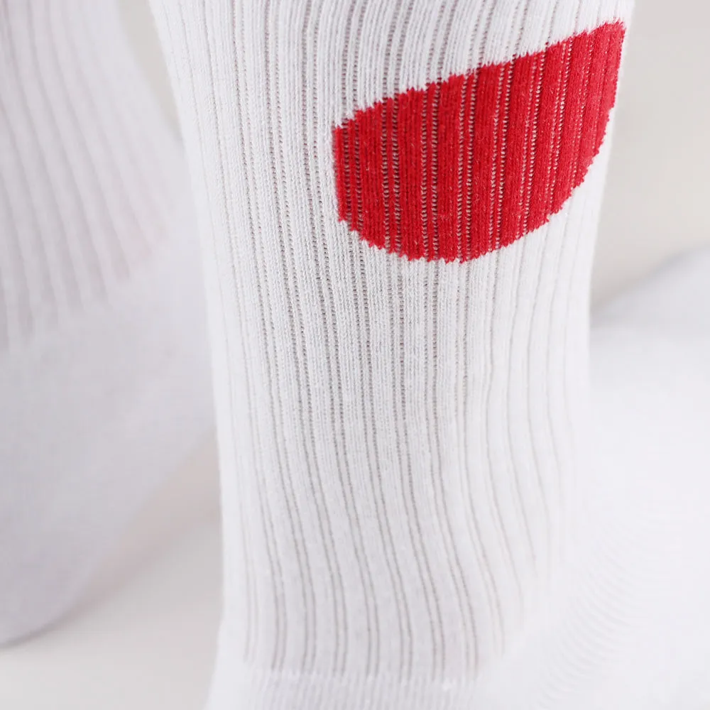 Edwin Jeans x Democratique Socks Athletique Japanese Sun White / Fiery Red