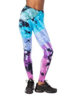 Flat Waist Ankle Legging (W-452, Tie-Dye Wham) by Hard Tail Forever