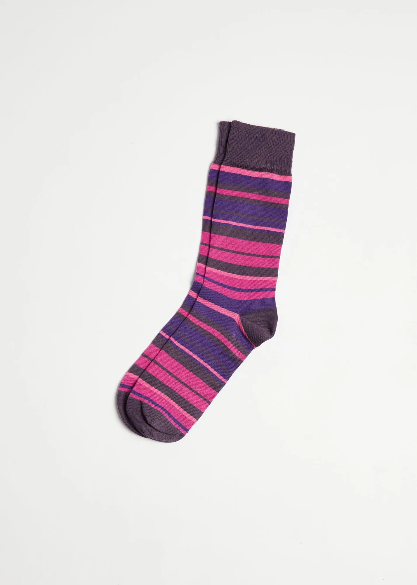 Foxford Men's Cotton Socks - Purple Stripe
