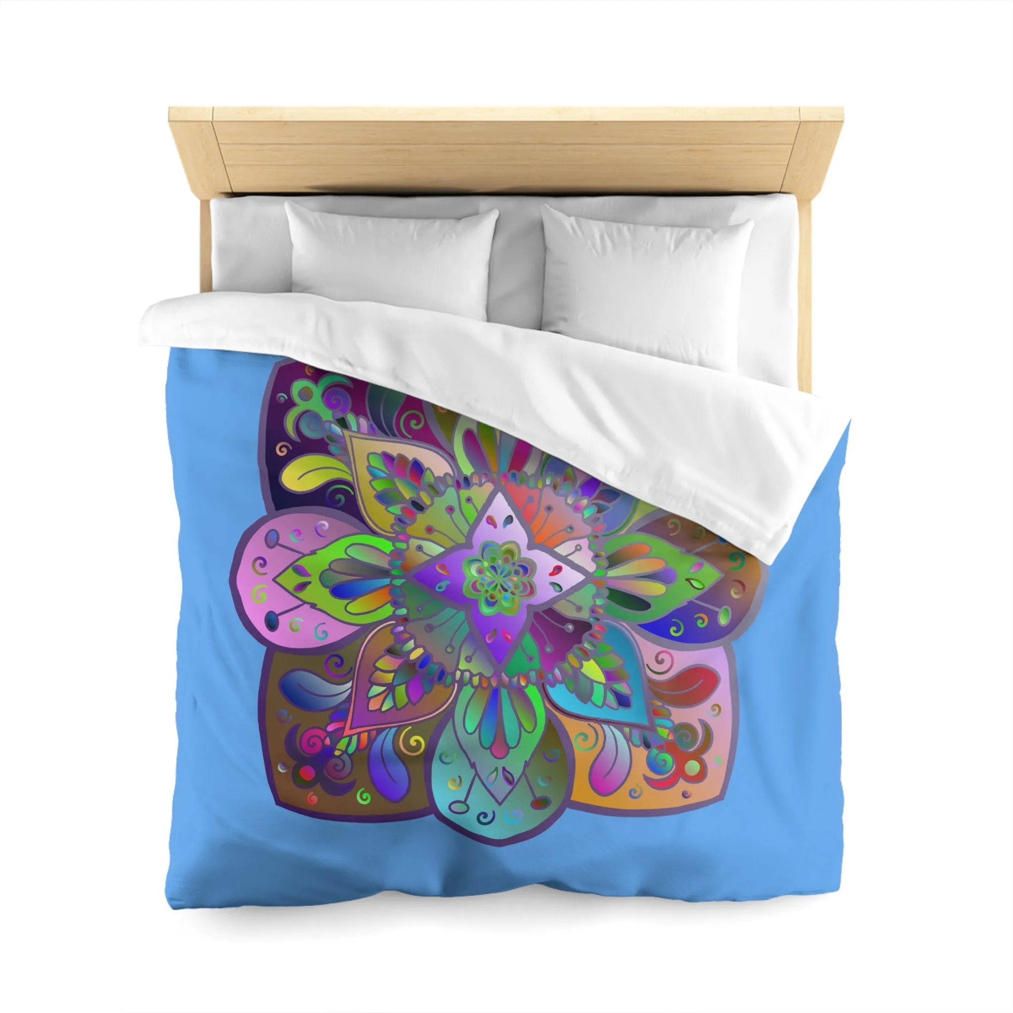 Handmade Mandala Art Microfiber Duvet Cover - Colorful Design