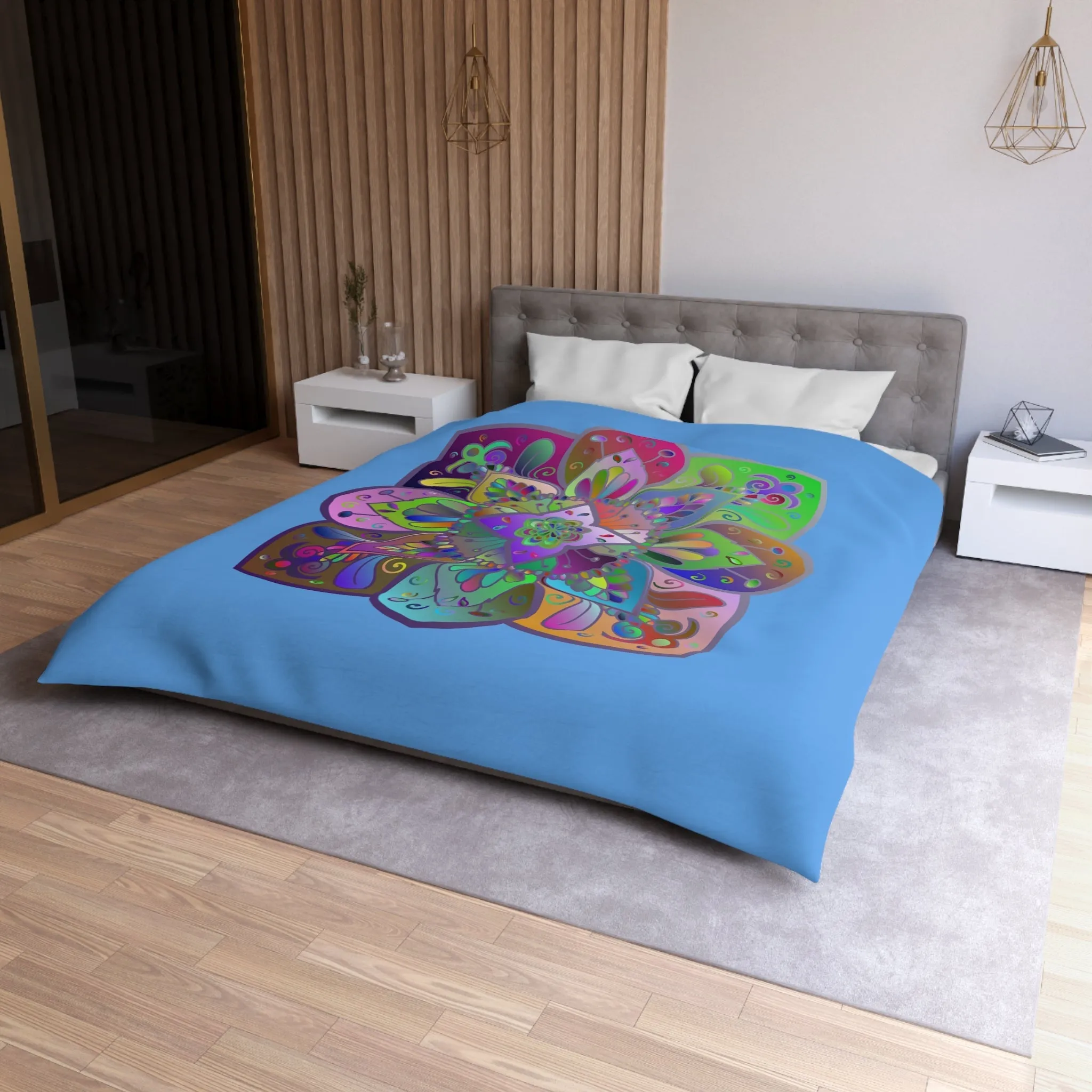 Handmade Mandala Art Microfiber Duvet Cover - Colorful Design