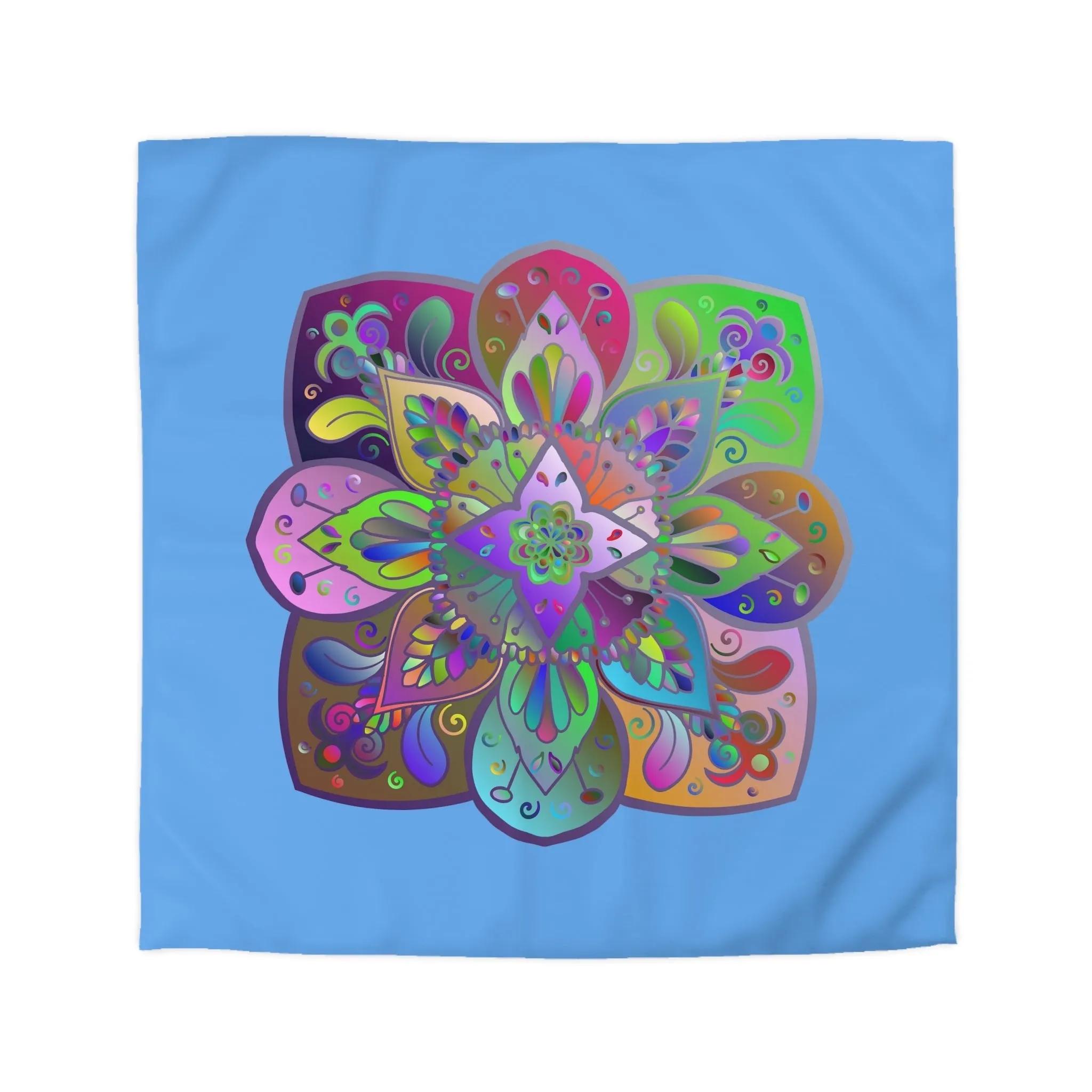 Handmade Mandala Art Microfiber Duvet Cover - Colorful Design