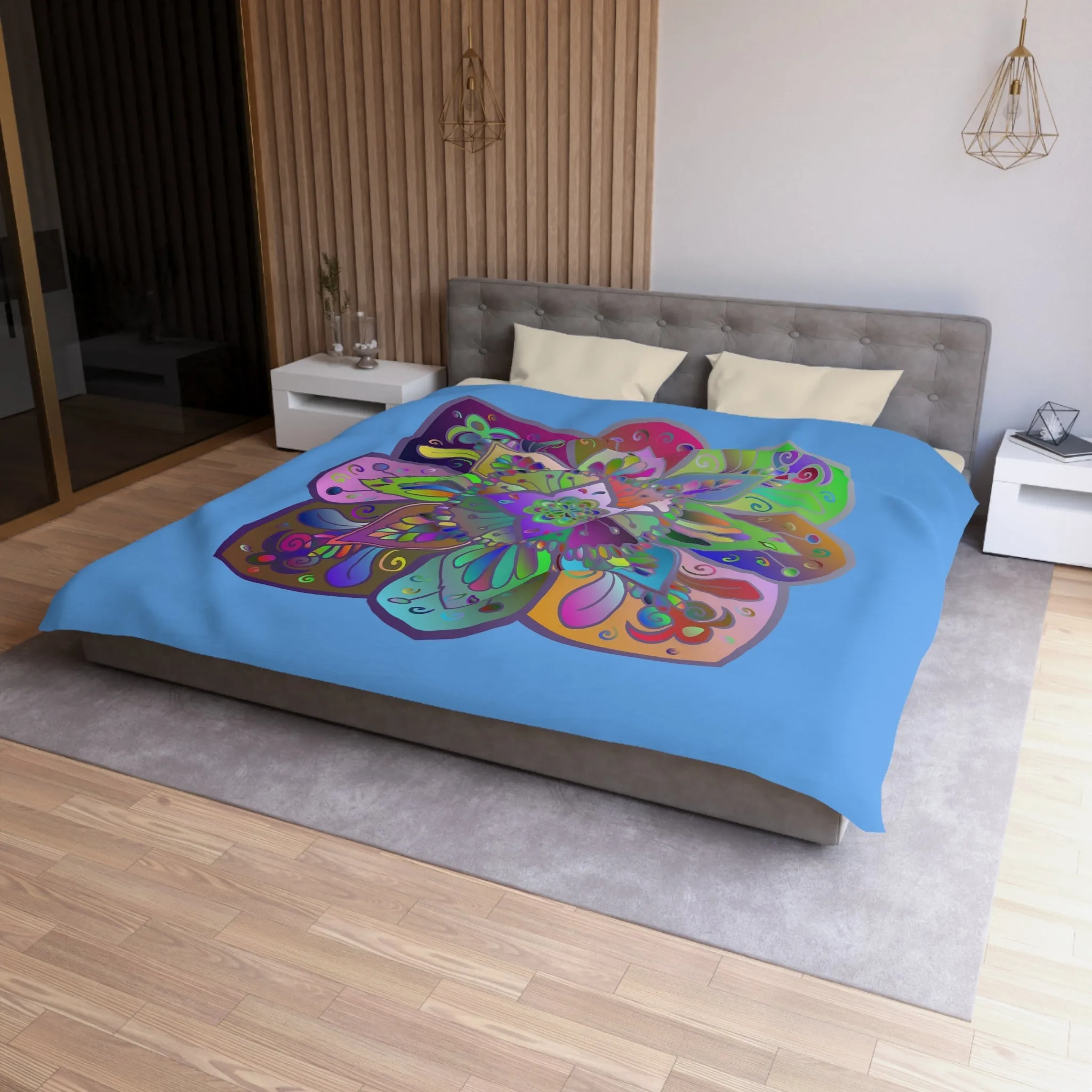 Handmade Mandala Art Microfiber Duvet Cover - Colorful Design