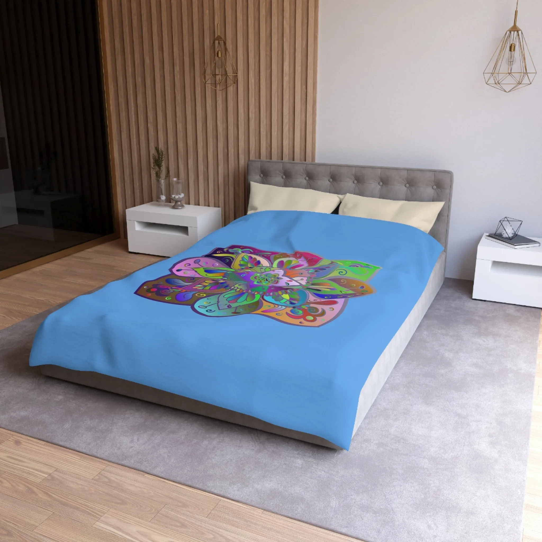 Handmade Mandala Art Microfiber Duvet Cover - Colorful Design