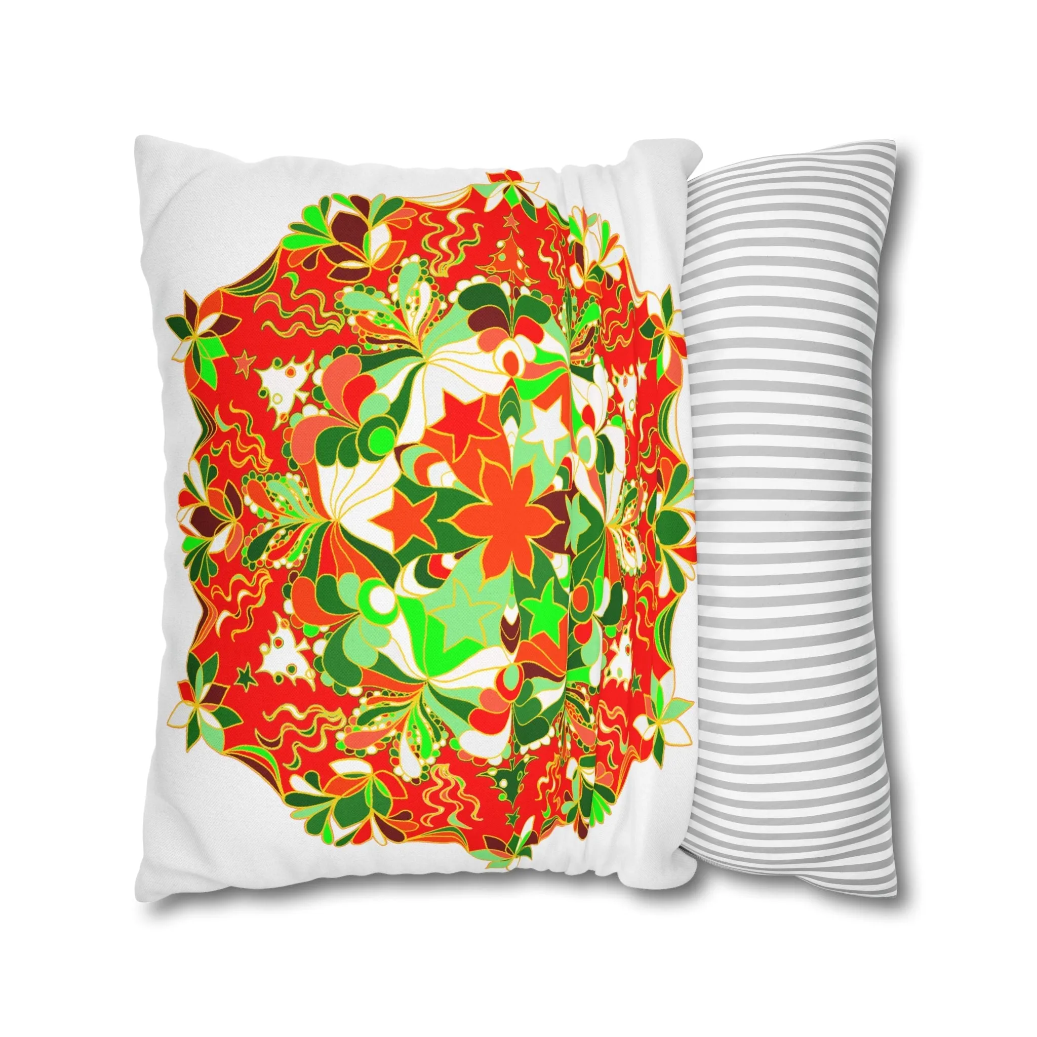 Handmade Mandala Christmas Pillowcase - Original Art