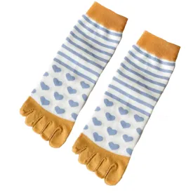 Hearts and Stripes Toe Socks (Adult Medium - Women's Shoe Sizes 5-10)