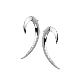 Hook Earrings - Silver & Diamond