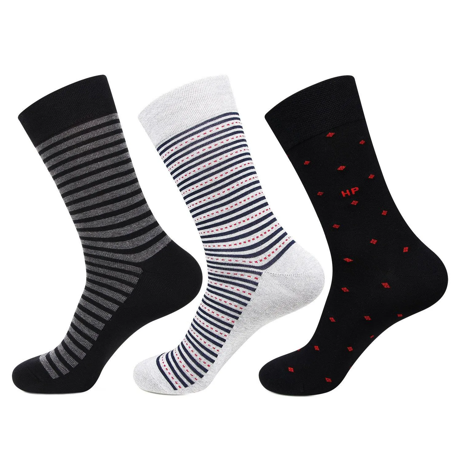 Hush Puppies Men's Multicolored Crew Socks -  Pack of 3
