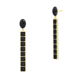 Industrial Finish CobbleStone Linear Drop Earrings