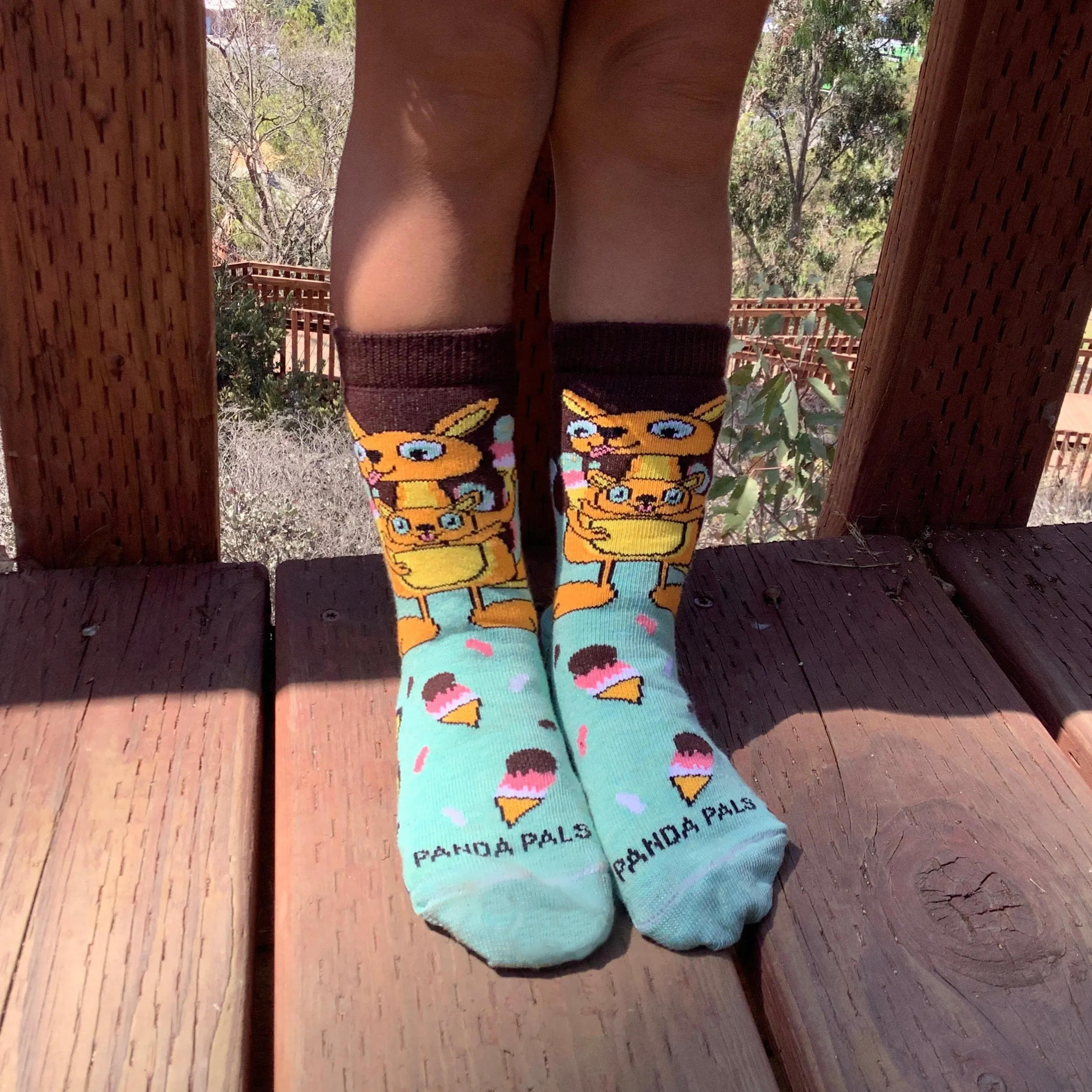 Kangaroo Ice Cream Day Socks (Ages 3-7) from the Sock Panda