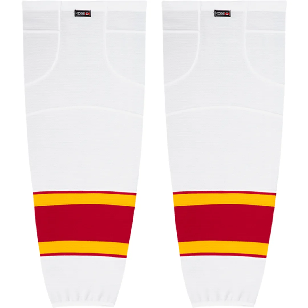 Kobe Sportswear K3GS48W Pro Series 2021 Calgary Flames White Mesh Ice Hockey Socks