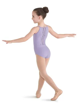 Lace Back Cami Leotard M392C - Lilac, Child Size 12