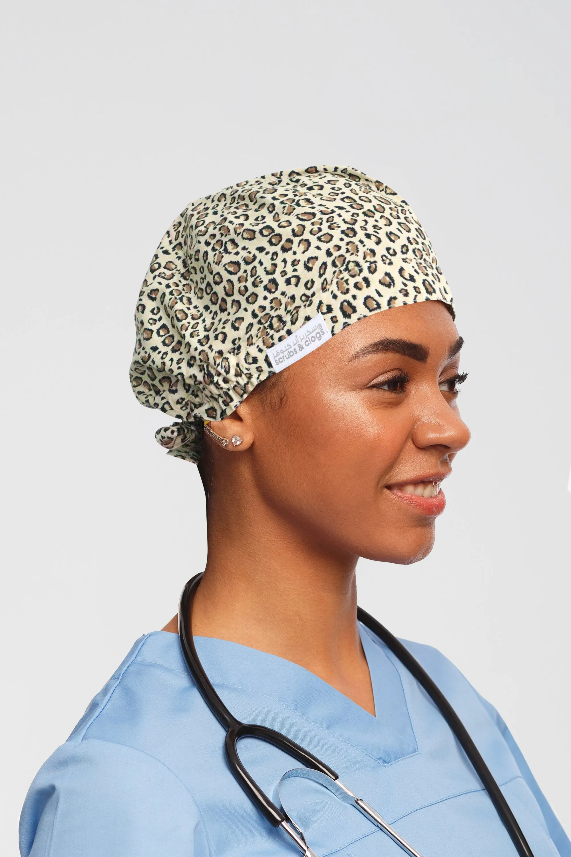 Leopard Spots Printed Scrub Hat