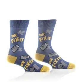 "Mr. Not-So Fix It" Cotton Crew Socks by Yo Sox - Large