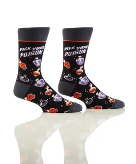 "Pick Your Poison" Cotton Dress Crew Socks by YO Sox - Large - SALE