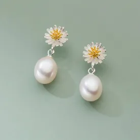 Royal Dahlia Pearl Earrings