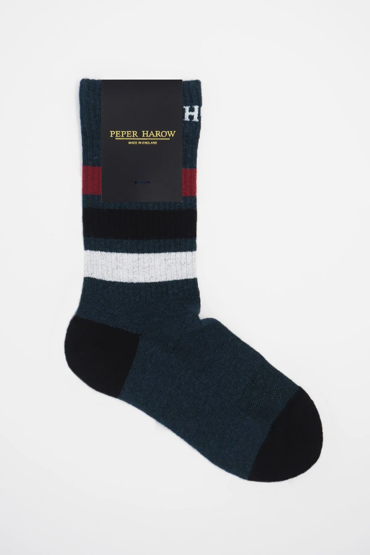 Striped Organic Men's Sport Socks Bundle - Black & Navy